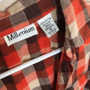 Flannel Top | 3/4 or full sleeve | ties at sides